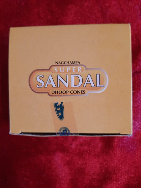 Nag Champa Super Sandal Dhoop Cones (Yellow Box)